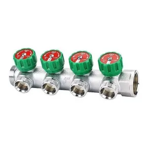 Коллектор регулирующий VARMEGA 1″ 4 х 1/2″ хромированный VM14624