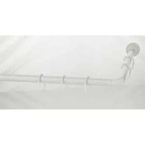 Карниз для ванной «Zalel» 90-90-90см,белый, угловой, алюминий, без колец