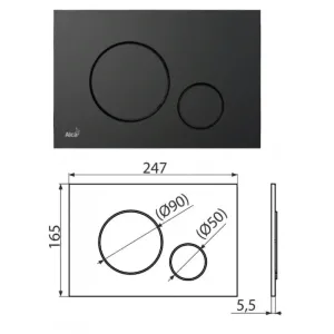 Клавиша для систем инсталляции (черный-мат) M678 (AlcaPlast)
