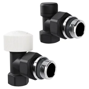 Набор термостатический угловой Royal Thermo Design 1/2″М30х1,5 (Черный)