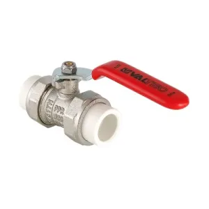 Кран латунный с PPR муфтами 25 «VALTEC» белый (VTp.745.0.025)