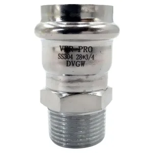 Соединитель ViEiR прямой нерж. сталь с нар.р. 28×3/4" VER-PRO (50/5шт)