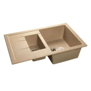 Мойка комп. GRANFEST Quadro Q775KL (775х500) Песочный 1,5 чаши+крыло,прямоуг-ая