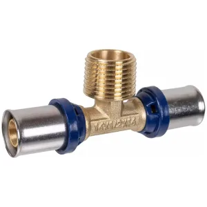 Тройник пресс для металлопластиковых труб Usystems MLC Plus 16-R1/2″НР-16