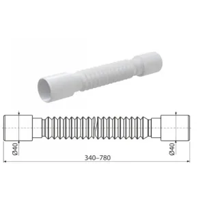 Гибкое соединение 40х40, L = 37-78 см. A710 (AlcaPlast)