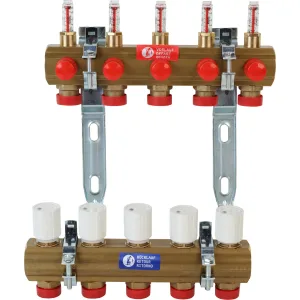Узел коллекторный Giacomini сборный с расходомерами 1″ x 3/4″E /10, R553FZY050