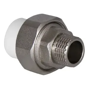 Муфта TEBO бел. PP-R комбин. разъемная (Американка) 32х1″ НР (10/60), арт. T-ППР.Мрн.32.1.Б.Tr
