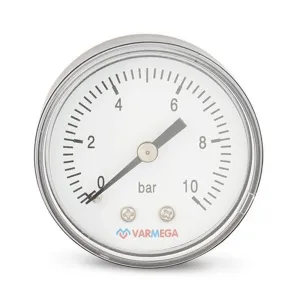 Манометр VARMEGA аксиальный 50 мм, 10 бар, 1/4″, VMMT08-501002