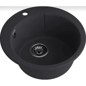 Мойка комп. GRANFEST URBAN 649 (490×490) черный круглая