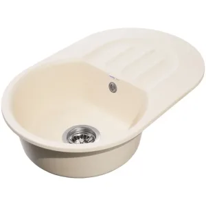Мойка комп. GRANFEST SMART GF-SM685L (681*433) Бежевый овальная с крылом