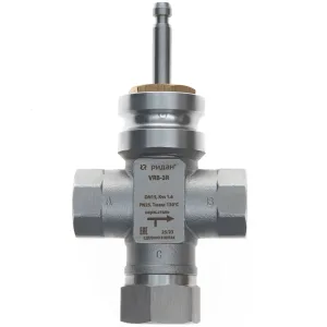 Клапан регулирующий РИДАН VRB-3R PN25 DN25 KVS8 Tmax130, 3-х ход., седельный, внутр.рез.,нерж.сталь