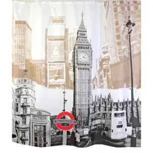 Шторка для ванной фотопринт «Big Ben» 180х180 без колец (PL), арт. DX-020