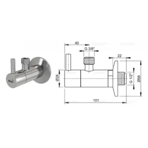 Угловой вентель с фильтро 1/2″?3/8″ ARV001 (AlcaPlast)