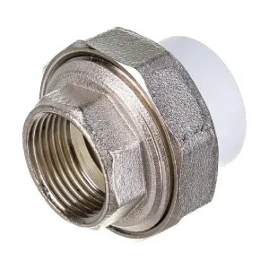Муфта TEBO бел. PP-R комбин. разъемная (Американка) 40х1 1/4″ ВР (5/50), арт. T-ППР.Мрв.40.1.1.4.Б.T