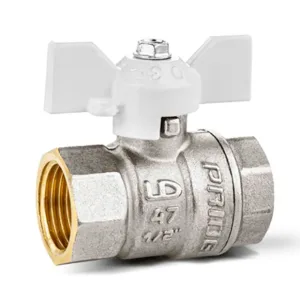 Кран шаровой латунный LD Pride 47.25.B-B.Б (White) Ду 25 Ру 40 вн-вн, (бабочка)