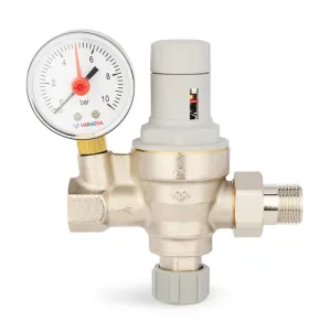 Клапан VARMEGA подпиточный 1/2″, мембранный, с манометром, VM23001