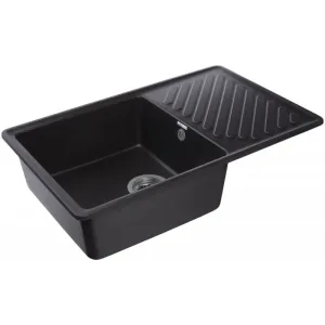 Мойка комп. GRANFEST QUARZ GF-ZL 52 753*477 (черный),прямоугольная с крылом