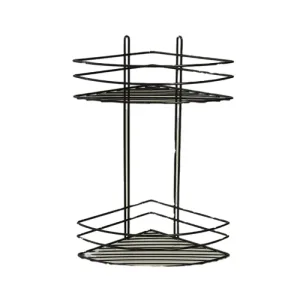 Полка угловая (4894-2/ЧМПУОВ-2) 2 яруса, овал, 20*20*38, черная