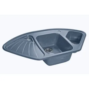 Мойка комп. GRANFEST Corner GF-C1040E (1039х560) Графит 1,5 чаши+крыло,угловая