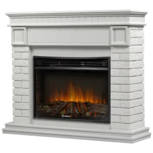 Каминокомплект: Очаг Electrolux 2720RLS N, портал Bricks 25 белая эмаль