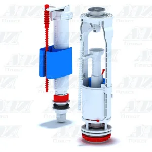 Набор с ниж. под. 1/2″ с пл. штуцером, двойная кнопк. хром АНИ пласт (WC9510C)
