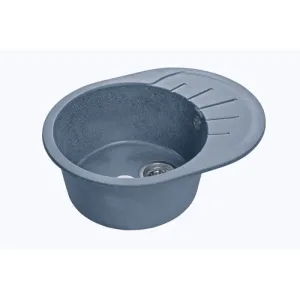 Мойка комп. GRANFEST Rondo GF-R580L (579х445) Графит,круглая с мини-крылом