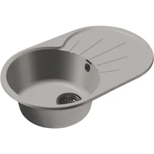 Мойка комп. GRANFEST Rondo GF-R750L (750х460) Серый,овальная с крылом