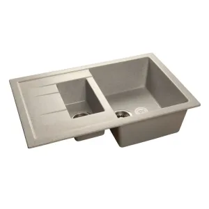 Мойка комп. GRANFEST Quadro Q775KL (775х500) Серый 1,5 чаши+крыло,прямоугольная