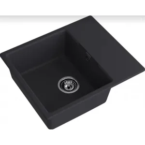 Мойка комп. GRANFEST URBAN 658L (580×490) черный прямоугольная с крылом