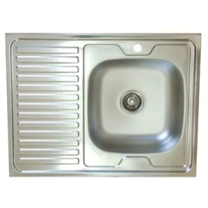 Мойка нерж. накл. 0,6х0,8 (410) правая 0,4мм, 1,5″ (арт. S-420) Кромрус