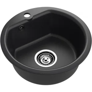 Мойка композитная MARONI БРАВО MA-435BR (d435) круглая,чёрная
