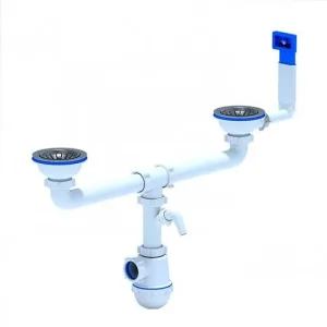 Сифон АНИ Грот 3 1/2″*40 двойной с отв. для стир. машины. (А3545)