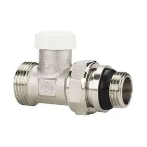 Клапан радиаторный VARMEGA 1/2″ x 3/4″EK запорный, прямой с самоуплотняющимся полусгоном VM10312
