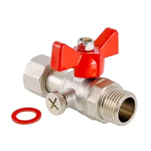 Кран шаровой для подключения манометра, 1/2″нар -1/4″вн. VT.806.N.0402