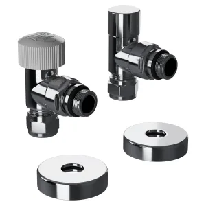 Набор термостатический угловой Royal Thermo Design Pro 15мм М30х1,5 (Хром)