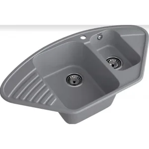 Мойка комп. GRANFEST QUARZ GF-Z 14 угл. 1,5 чаш. 927*497 (темно-серый)