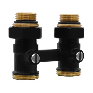 Вентиль для радиатора VIEIR Мультифлекс 3/4″ прямой, черный VR308-C (48/1)