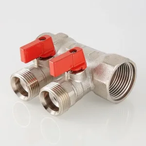 Коллектор с шаровыми кранами Ду 25х20 «евроконус» 2 вых VALTEC (VTc.580.NE.0602)