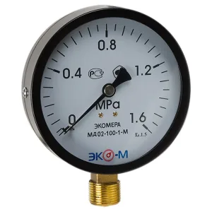Манометр Экомера рад МД02 0-1,6МПаДк100 М20х1,5 ст