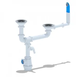 Сифон Ани Грот 3 1/2″* 40 двойной р/ур, с пер.и отв. (A3700)