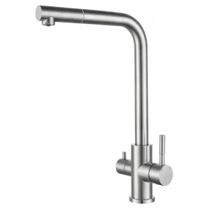 Смеситель GranFest QUARZ Z-5421 Г обр. D-35mm,Нерж. с краном для фильтр.воды