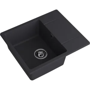 Мойка комп. GRANFEST URBAN 258L (580х490) черный прямоугольная с крылом