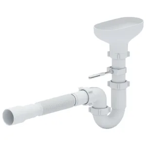 Сифон для мойки гофрированный АНИ пласт 1 1/2″x40 с гофрой 40х40/50 с разрывом струи DR0115
