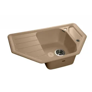 Мойка комп. GRANFEST Corner GF-C800E (800х500) Топаз,угловая с крылом