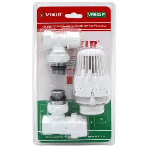 Комплект терморегулирующий VIEIR 1/2″ угловой VR310-F белый