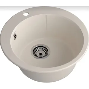 Мойка комп. GRANFEST URBAN 649 (490×490) белый круглая