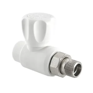 Кран шаровой PPR белый 25 х 3/4″ НР для радиатора VALTEC (Vtp.717.0.02505)