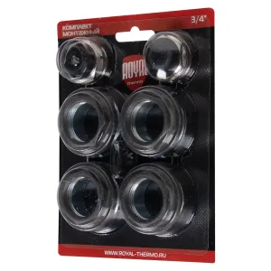 Комплект монтажный Royal Thermo 1”х 3/4″ черный