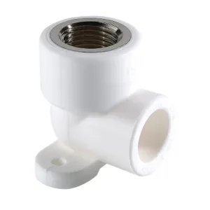 Угольник PPR белый с креплением ВР 20 х 1/2″ «VALTEC» (VTp.754.0)