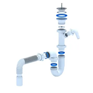 Сифон Ани прямоточный 1 1/2″х40, нерж. вып., с гт 40×40, c отв.(D1005)